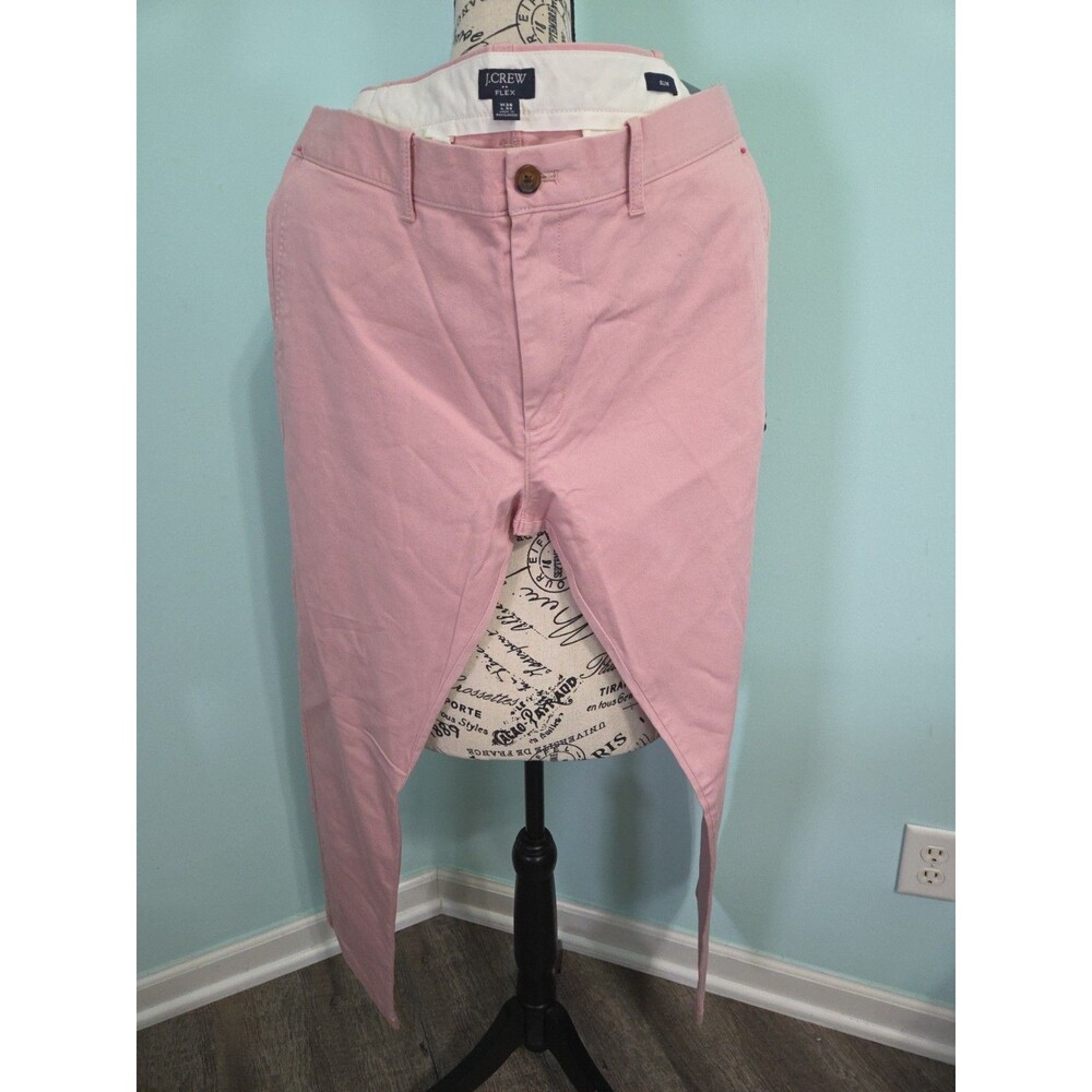 J.Crew Flex Slim Fit Chino Pants 38x32 Pink Stretch Casual Preppy new with tags